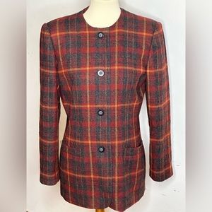 Vintage Le Suit Paris NY Plaid Blazer
